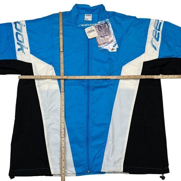 New Reebok Classic Men US XL Blue Windbreaker Track Jacket Zip Up Long Sleeve - Picture 6 of 16
